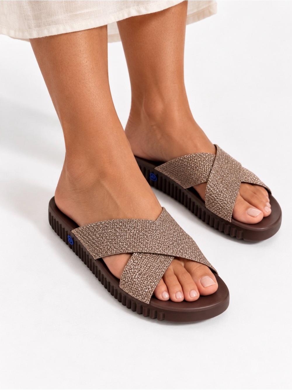 $125 - Rothy’s The Weekend Slide Silver Sand Sandals – US 7 – NIB ✨